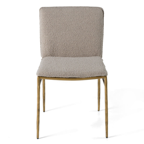Modrest Atlanta Modern Beige Fabric & Brass Dining Chair Model VGMY-3739-BGE