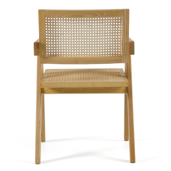 Modrest Aurora Modern Light Rattan And Natural Ash Dining Arm Chair Model VGCS-ACH-21026