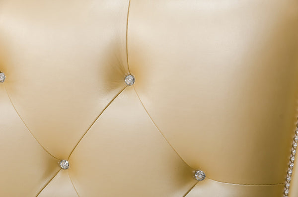 Monica Modern Champagne Leather Bed Model VGUNAW227-180