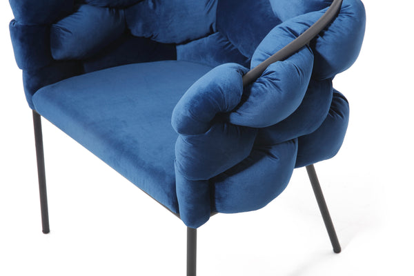 Modrest Debra Modern Blue Fabric Dining Chair Model VGVCB202-BLU