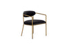 Modrest Baird Modern Grey Velvet & Brass Dining Chair Model VGMY-2847-GRY