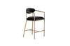 Modrest Baird Modern Grey Velvet & Brass Counter Chair Model VGMY-2847-26-GRY