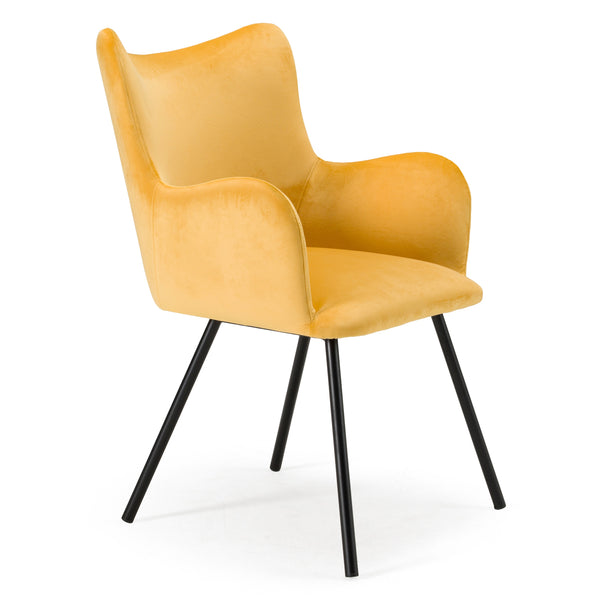 Modrest Barrett Modern Yellow Velvet Dining Chair Model VGYFDC1040-YEL-DC