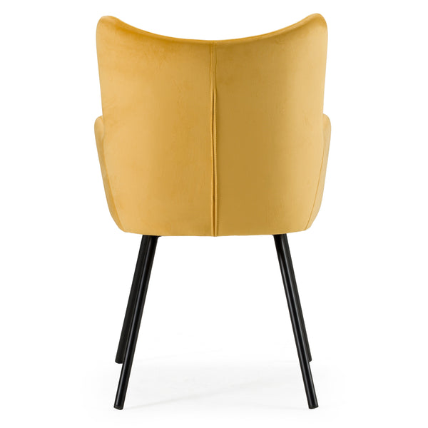 Modrest Barrett Modern Yellow Velvet Dining Chair Model VGYFDC1040-YEL-DC