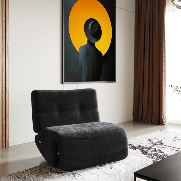 Divani Casa Basil Modern Dark Grey Fabric Small Electric Recliner Chair Model VGSX-22056-RCLNR-SML-EMBONY