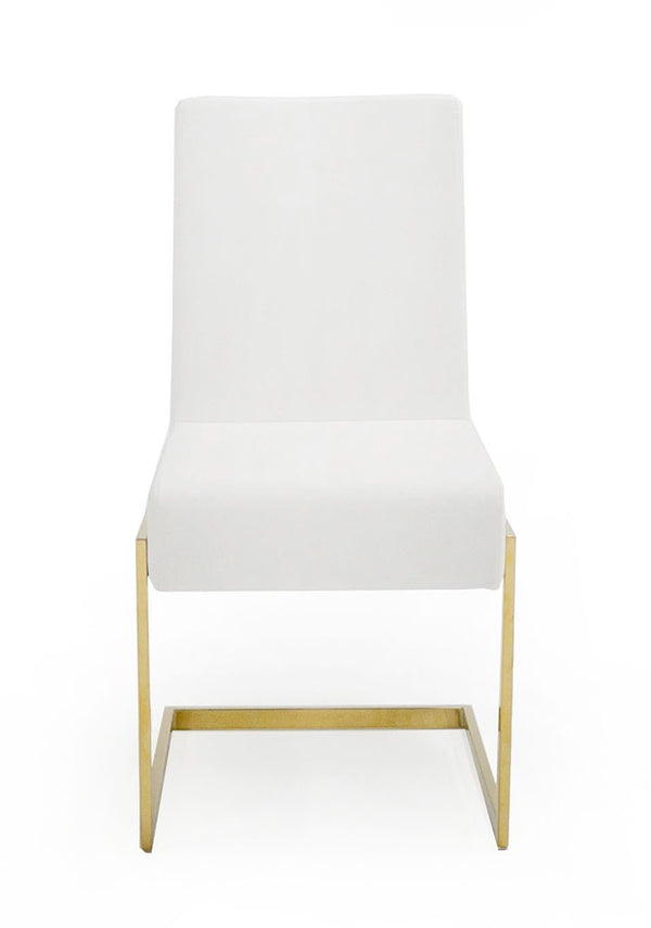Modrest Batavia Modern White & Gold Dining Chair (Set Of 2) Model VGEWF3131BM-WHT-DC