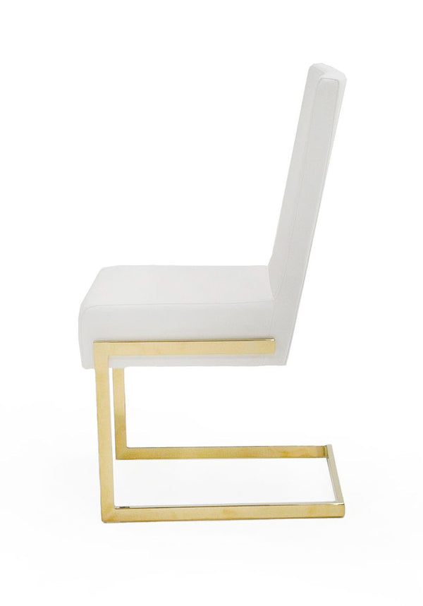 Modrest Batavia Modern White & Gold Dining Chair (Set Of 2) Model VGEWF3131BM-WHT-DC