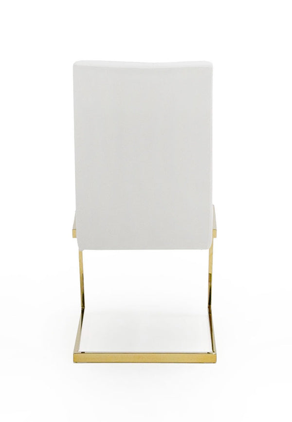 Modrest Batavia Modern White & Gold Dining Chair (Set Of 2) Model VGEWF3131BM-WHT-DC