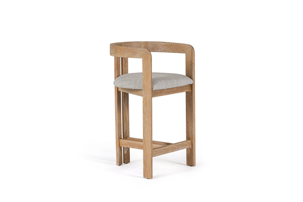Modrest Belton Modern Off White Fabric & White Wash Oak Counter Chair Model VGMY-3719-26-OFFWHT