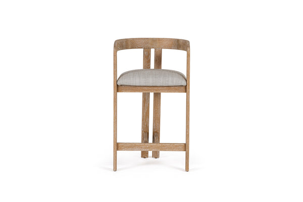 Modrest Belton Modern Off White Fabric & White Wash Oak Counter Chair Model VGMY-3719-26-OFFWHT