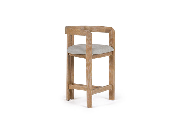 Modrest Belton Modern Off White Fabric & White Wash Oak Counter Chair Model VGMY-3719-26-OFFWHT