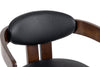 Modrest Belton Modern Black Vegan Leather & Brown Oak Dining Chair Model VGMY-2918-BLK