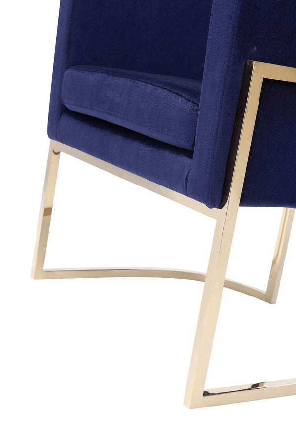 Modrest Betsy Modern Navy Blue Velvet & Gold Kids Chair Model VGZAS011-NVY-KDS-BLU-CH