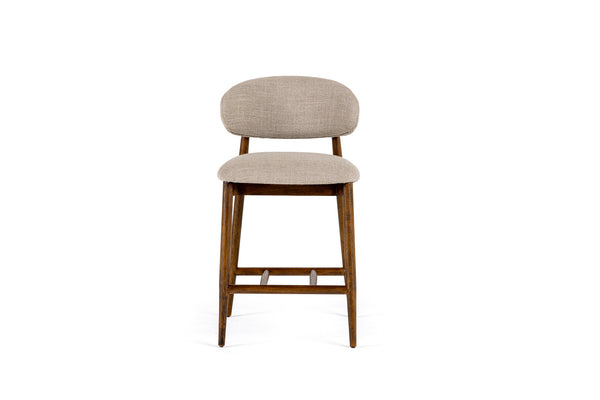 Modrest Blum Modern Beige Linen Counter Chair Model VGMY-3741-26-BGE