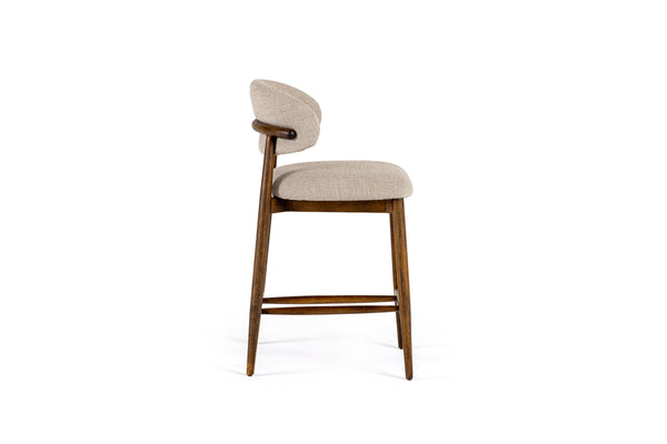 Modrest Blum Modern Beige Linen Counter Chair Model VGMY-3741-26-BGE