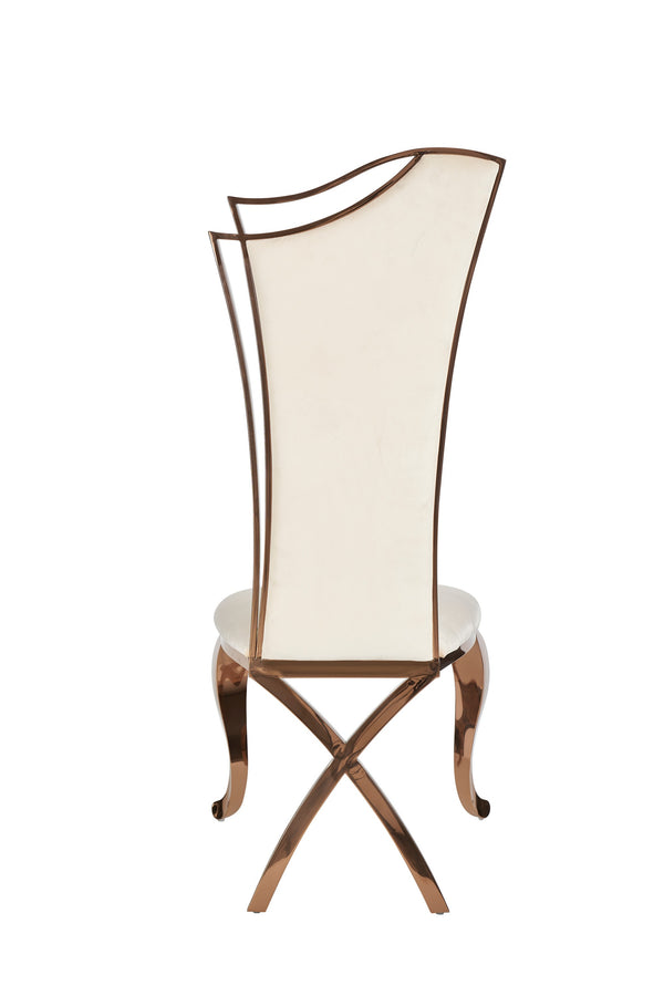 Modrest Bonnie Beige Velvet & Rose Gold Dining Chair (Set Of 2) Model VGZAY906-BEI-DC