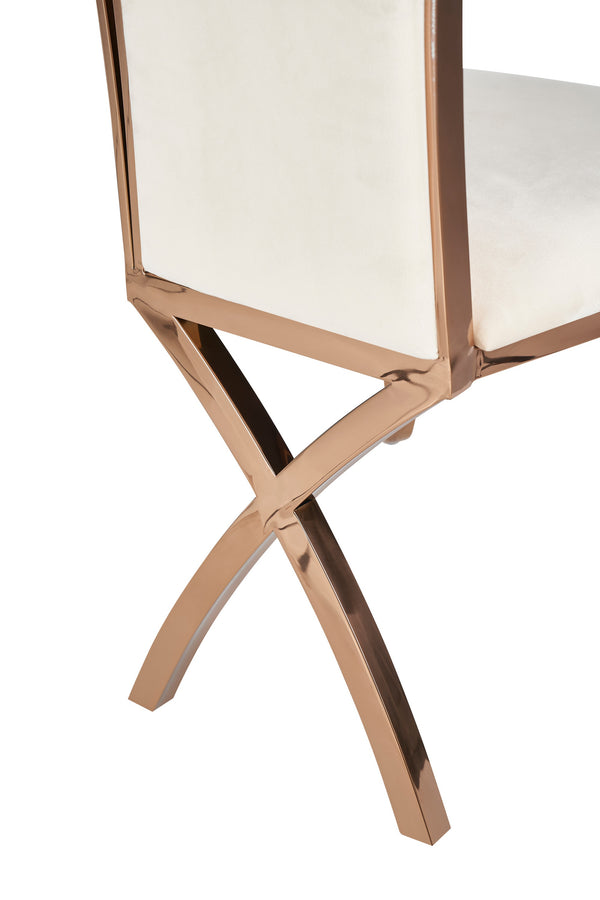 Modrest Bonnie Beige Velvet & Rose Gold Dining Chair (Set Of 2) Model VGZAY906-BEI-DC