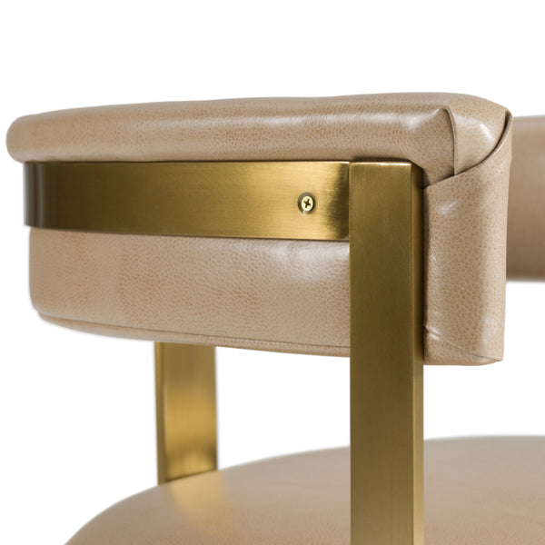 Modrest Boswell Modern Brown Faux Leather & Gold Dining Chair Model VGRH-RHS-DC-158-BRNGLD