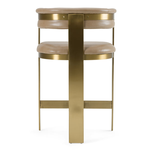 Modrest Boswell Modern Brown Faux Leather & Gold Counter Chair Model VGRH-RHS-CS-158-BRNGLD