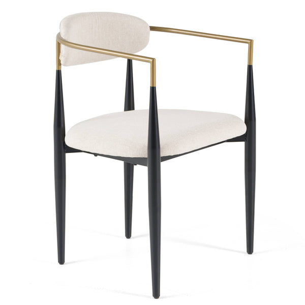 Modrest Buchtel Mid Century Modern Light Grey & Gold Arm & Black Dining Chair Model VGDWJ1312-GRY