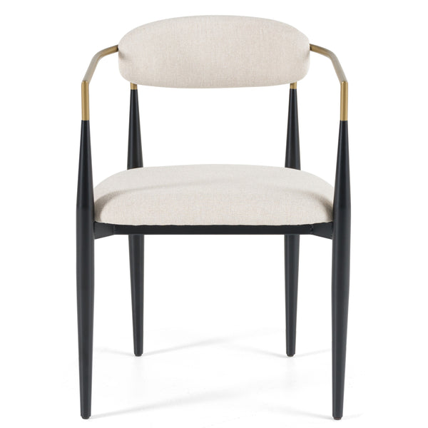 Modrest Buchtel Mid Century Modern Light Grey & Gold Arm & Black Dining Chair Model VGDWJ1312-GRY