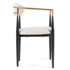 Modrest Buchtel Mid Century Modern Light Grey & Gold Arm & Black Dining Chair Model VGDWJ1312-GRY