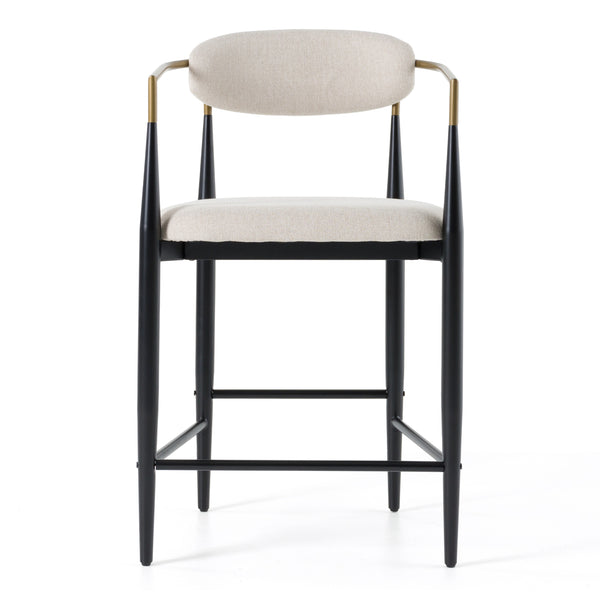 Modrest Buchtel Mid Century Modern Light Grey & Gold Arm & Black Counter Chair Model VGDWJ1313-GRY