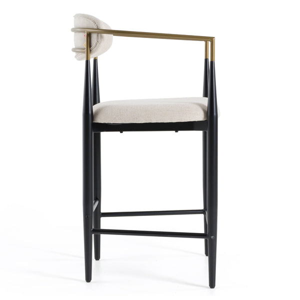 Modrest Buchtel Mid Century Modern Light Grey & Gold Arm & Black Counter Chair Model VGDWJ1313-GRY