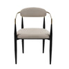 Modrest Buchtel Mid Century Modern Beige & Gold Arm & Black Dining Chair Model VGDW-J1312-BGE
