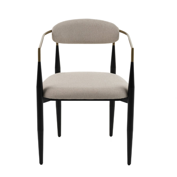 Modrest Buchtel Mid Century Modern Beige & Gold Arm & Black Dining Chair Model VGDW-J1312-BGE