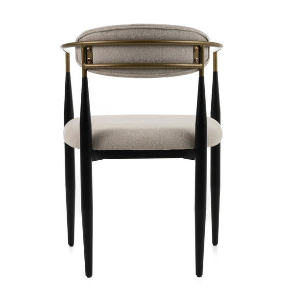 Modrest Buchtel Mid Century Modern Beige & Gold Arm & Black Dining Chair Model VGDW-J1312-BGE