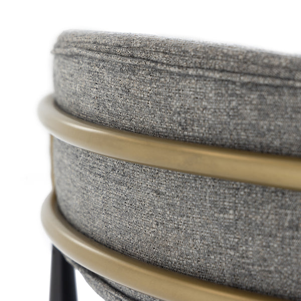 Modrest Buchtel Mid Century Modern Medium Grey & Gold Arm & Black Dining Chair Model VGDW-J1312-MEDGRY