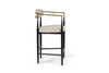 Modrest Buchtel Mid Century Modern Beige & Gold Arm & Black Counter Chair Model VGDW-J1313-BGE