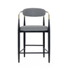 Modrest Buchtel Mid Century Modern Medium Grey & Gold Arm & Black Counter Chair Model VGDW-J1313-MEDGRY