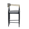 Modrest Buchtel Mid Century Modern Medium Grey & Gold Arm & Black Counter Chair Model VGDW-J1313-MEDGRY
