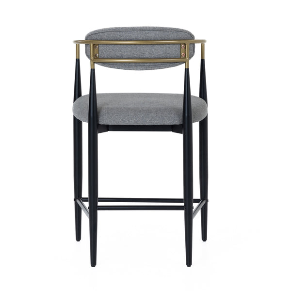 Modrest Buchtel Mid Century Modern Medium Grey & Gold Arm & Black Counter Chair Model VGDW-J1313-MEDGRY