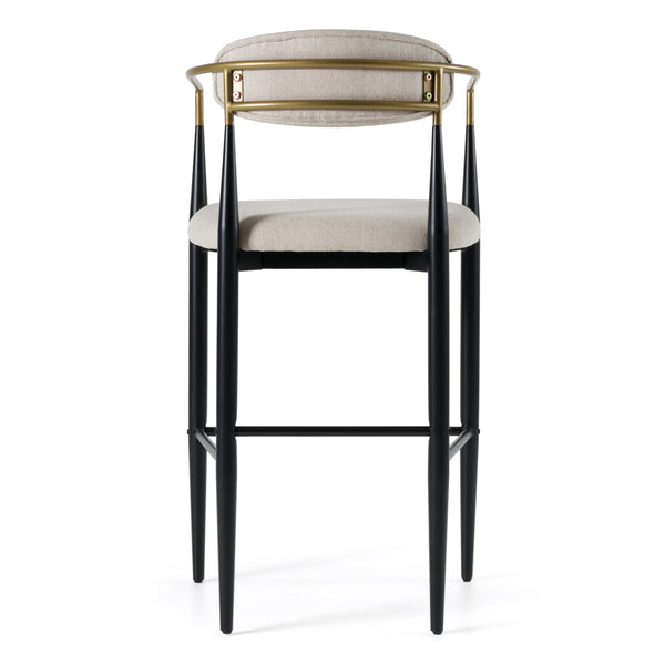 Modrest Buchtel Mid Century Modern Beige & Gold Arm & Black Bar Chair Model VGDW-J1314-BGE
