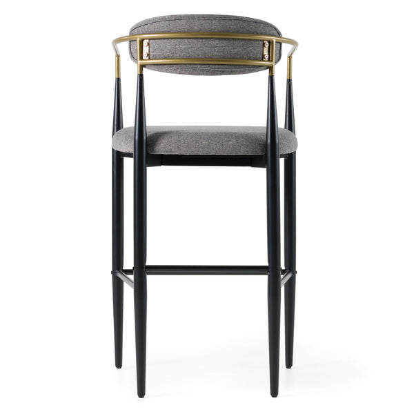 Modrest Buchtel Mid Century Modern Medium Grey & Gold Arm & Black Bar Chair Model VGDW-J1314-MEDGRY