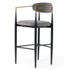 Modrest Buchtel Mid Century Modern Medium Grey & Gold Arm & Black Bar Chair Model VGDW-J1314-MEDGRY