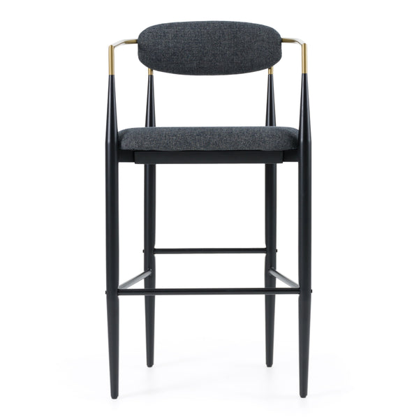Modrest Buchtel Mid Century Modern Dark Grey & Gold Arm & Black Bar Chair Model VGDW-J1314-DKGRY