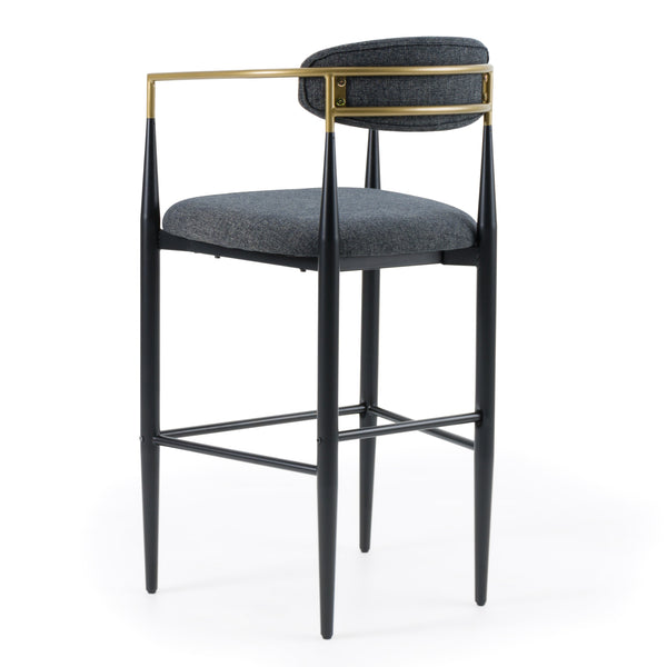 Modrest Buchtel Mid Century Modern Dark Grey & Gold Arm & Black Bar Chair Model VGDW-J1314-DKGRY