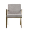 Modrest Burnham Modern Light Grey & Brass Arm Dining Chair Model VGGA-6960CH-1-WHT-B-DC