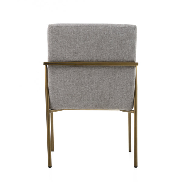 Modrest Burnham Modern Light Grey & Brass Arm Dining Chair Model VGGA-6960CH-1-WHT-B-DC
