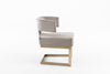 Modrest Calvo Modern Off White Velvet & Brass Dining Chair Model VGVCB897A-OWHT