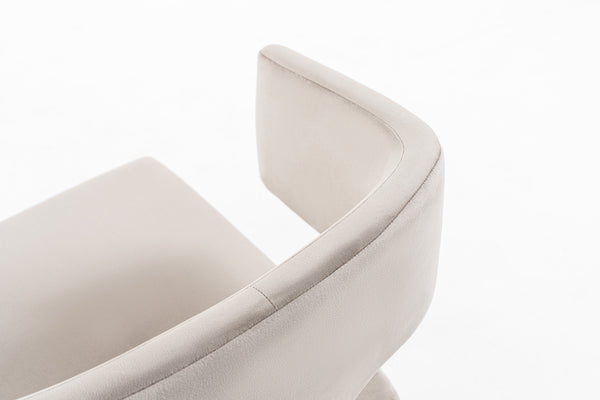 Modrest Calvo Modern Off White Velvet & Brass Dining Chair Model VGVCB897A-OWHT