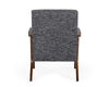 Modrest Candea Mid Century Walnut And Grey Accent Chair Model VGMAMI-997-CHR