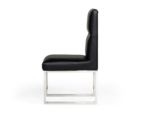 A&X Carla Modern Black Leatherette Dining Chair (Set Of 2) Model VGUNAC022-BLK-DC