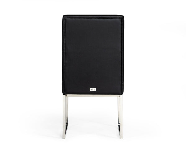 A&X Carla Modern Black Leatherette Dining Chair (Set Of 2) Model VGUNAC022-BLK-DC