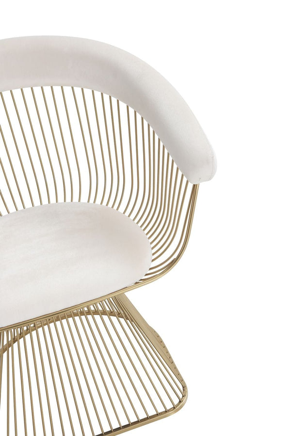Modrest Chandler Modern Beige Velvet & Gold Dining Chair Model VGZAY007-BEI-DC