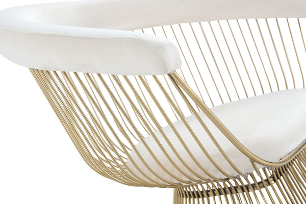 Modrest Chandler Modern Beige Velvet & Gold Dining Chair Model VGZAY007-BEI-DC